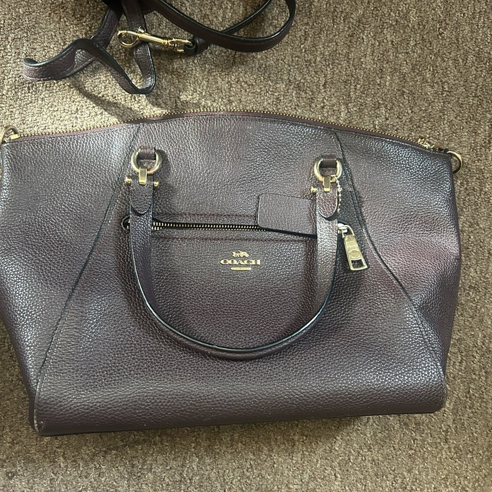Coach Dark Burgundy  Leather Satchel, used, but in good condition. Crossbody